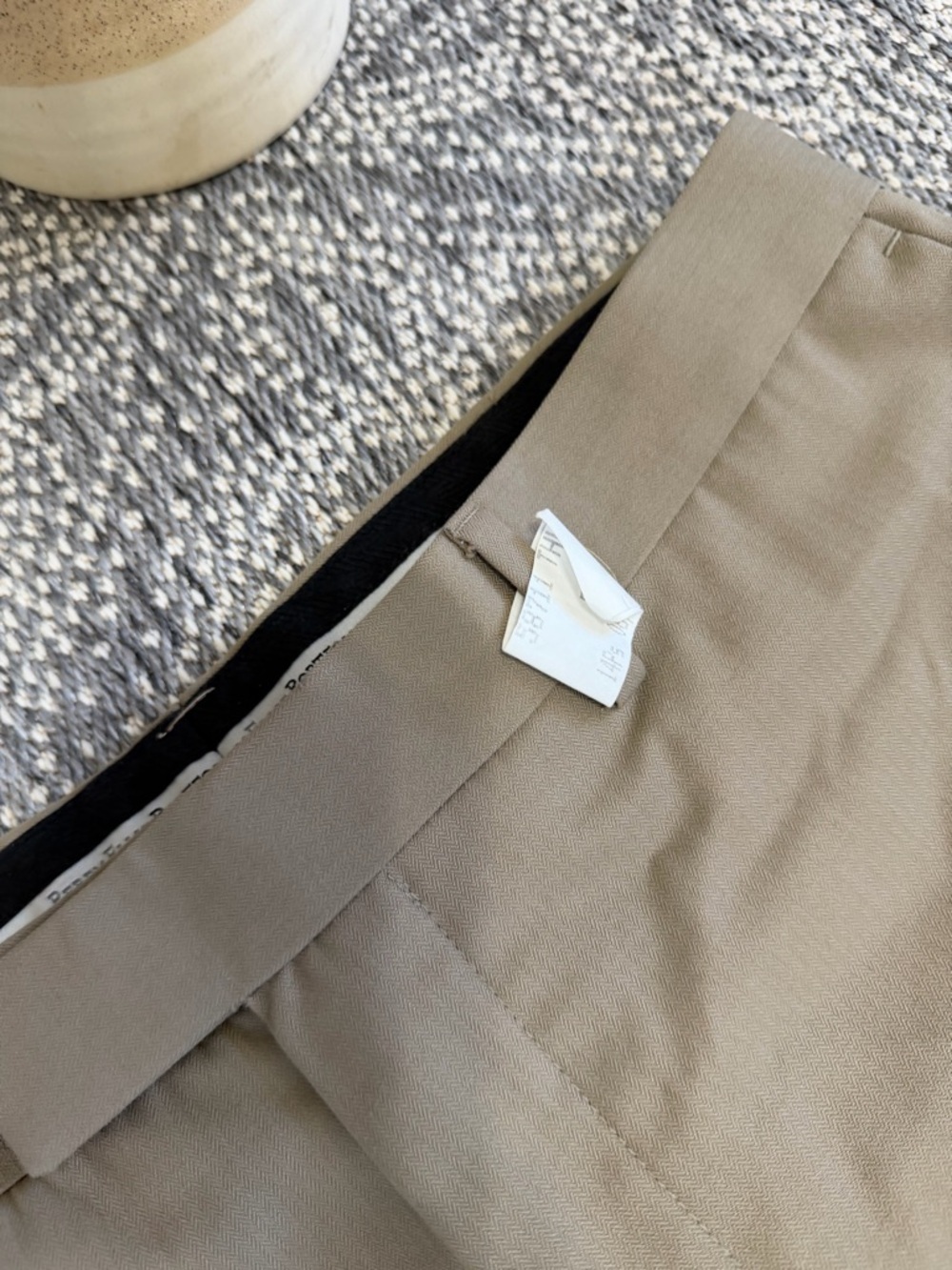 Perry Ellis Pleated Straight Dress Pants 34/32 Men's Rustic Beige Dry Cleaned - Picture 10 of 15